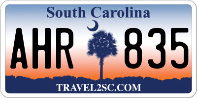 SC license plate AHR835