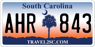 SC license plate AHR843