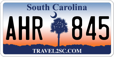 SC license plate AHR845