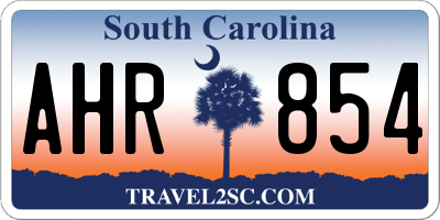 SC license plate AHR854