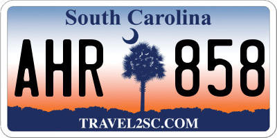 SC license plate AHR858