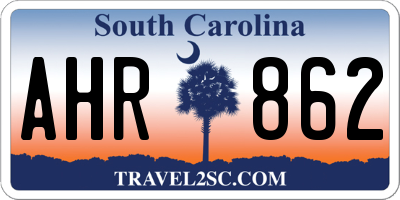 SC license plate AHR862