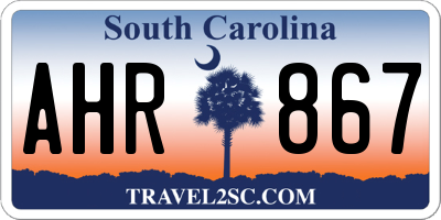 SC license plate AHR867
