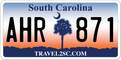 SC license plate AHR871