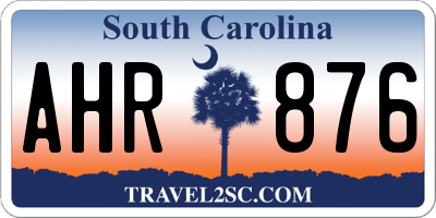 SC license plate AHR876