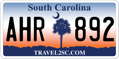 SC license plate AHR892