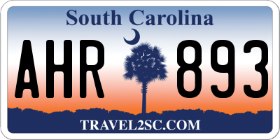 SC license plate AHR893