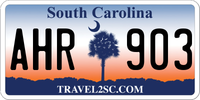 SC license plate AHR903