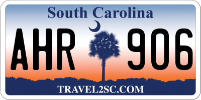 SC license plate AHR906