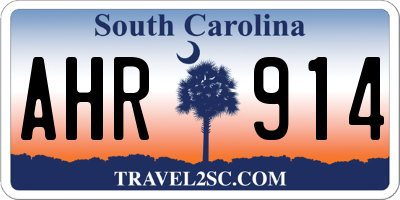 SC license plate AHR914