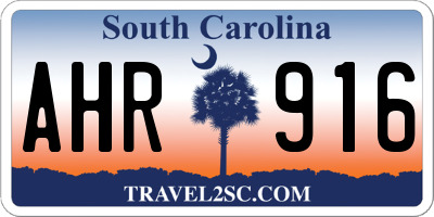 SC license plate AHR916