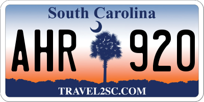 SC license plate AHR920