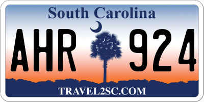 SC license plate AHR924