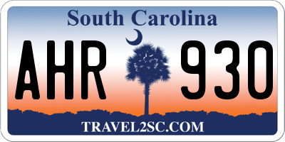 SC license plate AHR930