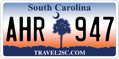 SC license plate AHR947