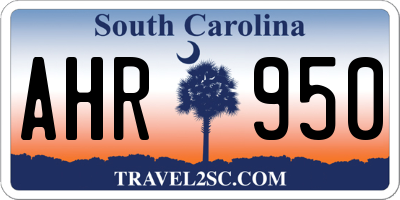 SC license plate AHR950