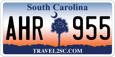 SC license plate AHR955