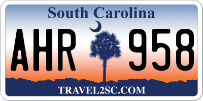 SC license plate AHR958