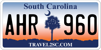 SC license plate AHR960