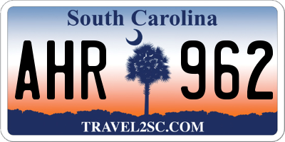 SC license plate AHR962