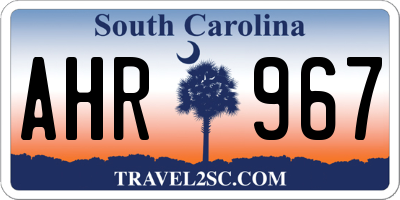 SC license plate AHR967