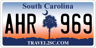 SC license plate AHR969