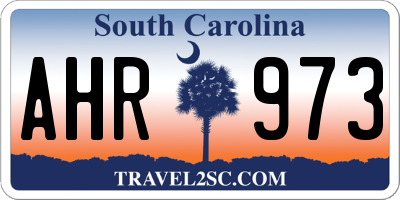 SC license plate AHR973