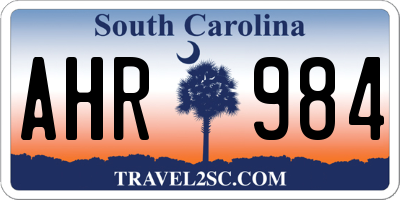 SC license plate AHR984