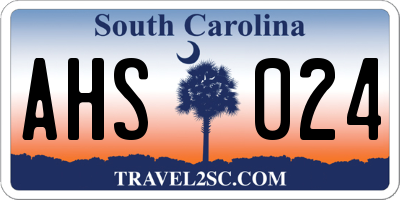 SC license plate AHS024