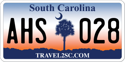 SC license plate AHS028