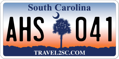 SC license plate AHS041