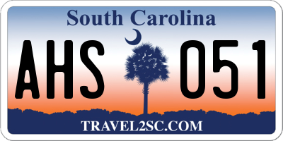 SC license plate AHS051