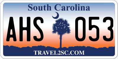 SC license plate AHS053