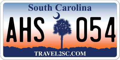 SC license plate AHS054