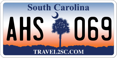 SC license plate AHS069