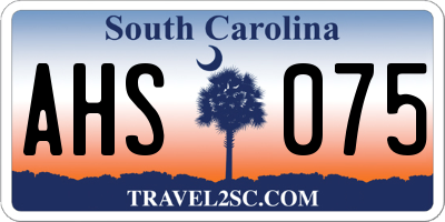 SC license plate AHS075