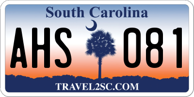 SC license plate AHS081