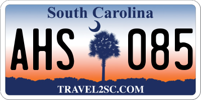 SC license plate AHS085