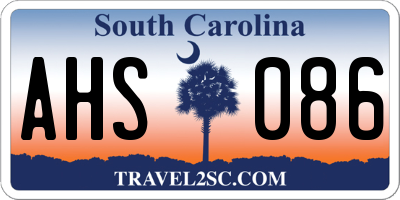SC license plate AHS086