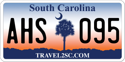SC license plate AHS095