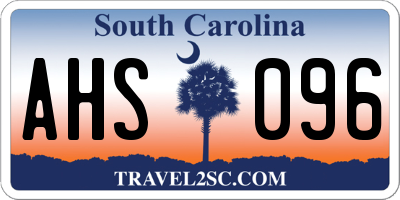 SC license plate AHS096