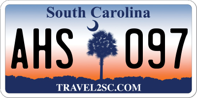 SC license plate AHS097