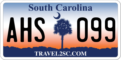 SC license plate AHS099