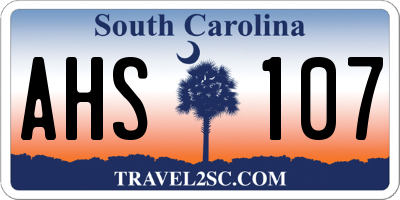 SC license plate AHS107