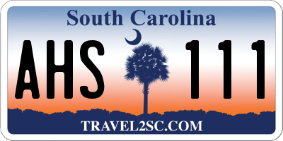 SC license plate AHS111