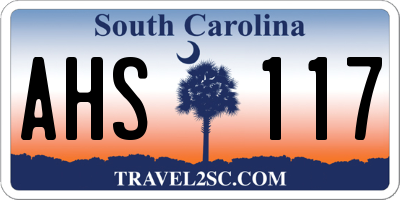 SC license plate AHS117