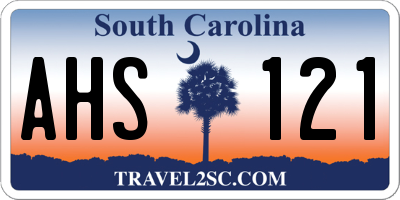 SC license plate AHS121