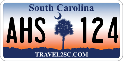 SC license plate AHS124