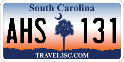 SC license plate AHS131