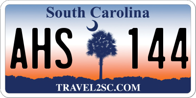 SC license plate AHS144